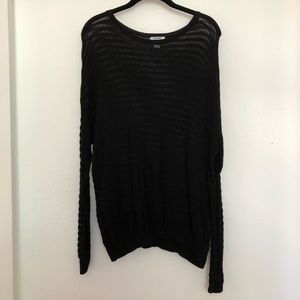 Black Sheet Knit Sweater